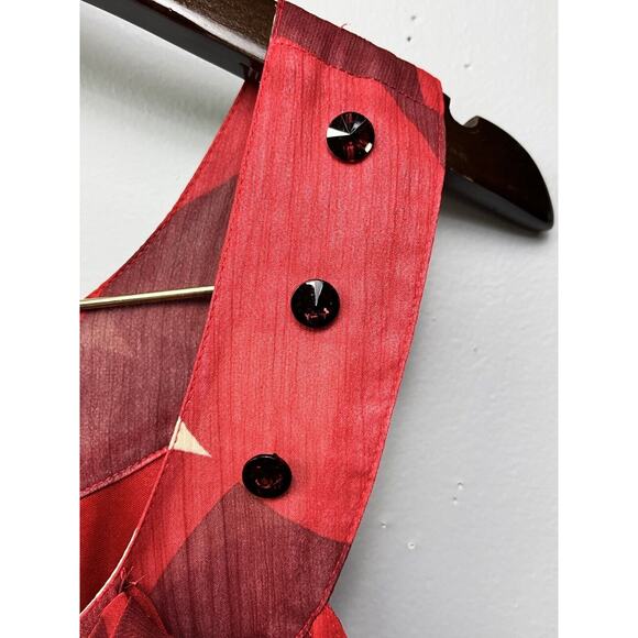 Kaely‎ n-Max dress Womens Size 6 Sleeveless Geometric Beaded Red Circle - Picture 6 of 8